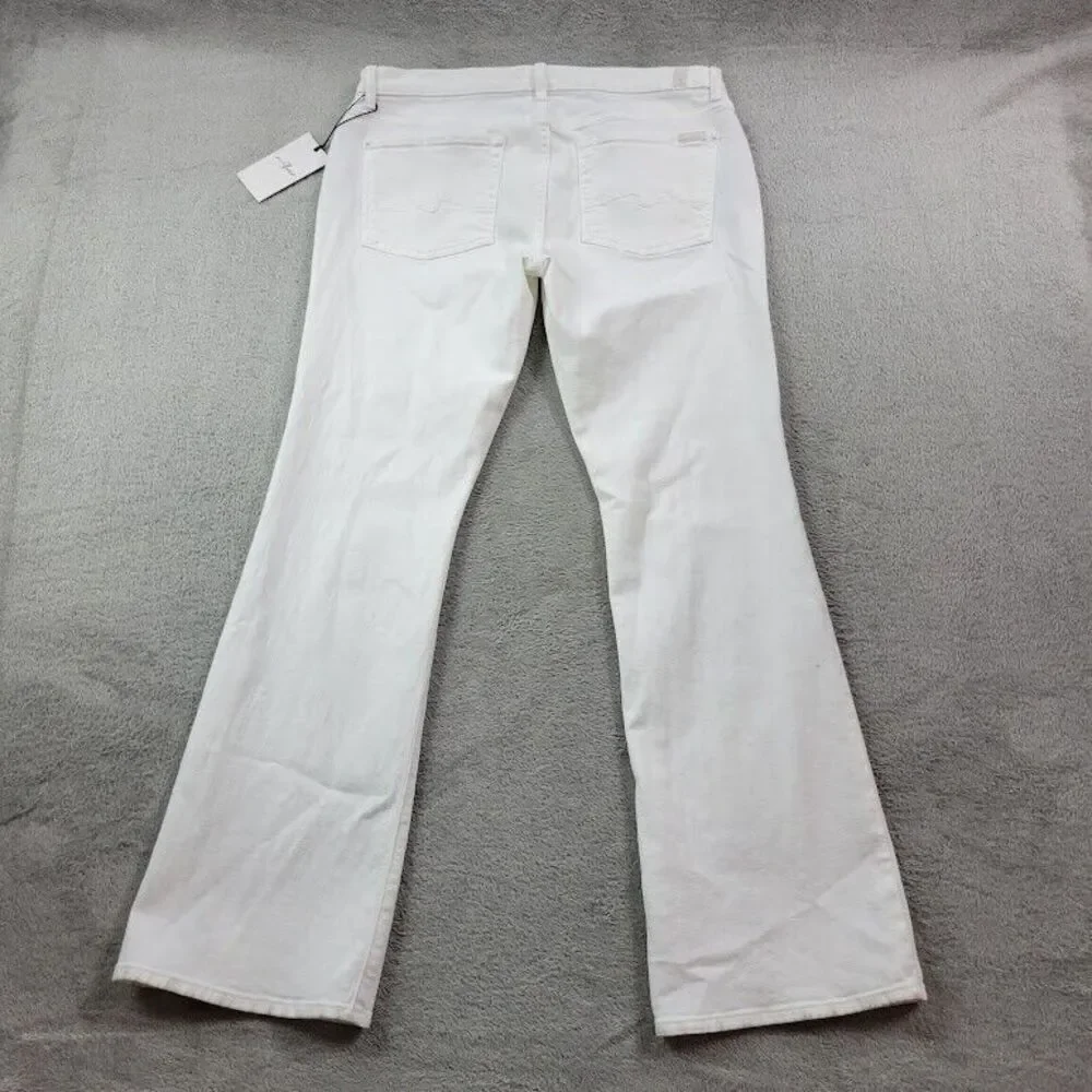 7 For All Mankind Jeans Women 32x32 White Original Bootcut Wide Baggy Y2K Skater - Picture 2 of 16